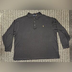 POLO RALPH LAUREN Classic Fit Soft Cotton Polo Shirt in Dark Gray Size XXL